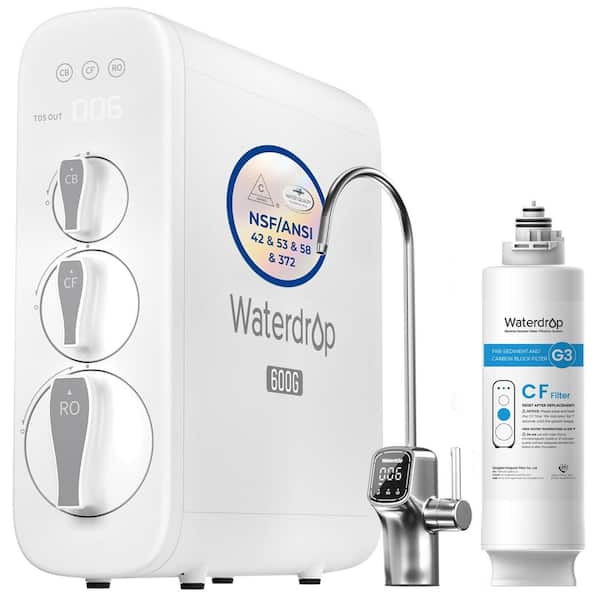 G3P600 8-Stage NSF Certified Reverse Osmosis Water Filtration System, Under-Sink Water Filter, Extra CF Filter
