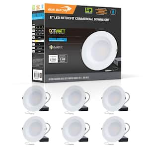 8 in. CCT and Wattage Selectable New Construction or Remodel IC Rated Integrated LED Commercial Downlight(6-Pack)