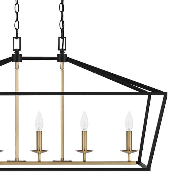 Home Decorators Collection Weyburn 5, Gold And Black Linear Chandelier