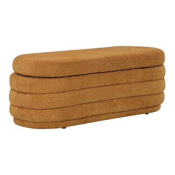 OSP Home Furnishings Clifford Medallion Sherpa 48 in. Storage Bedroom Bench