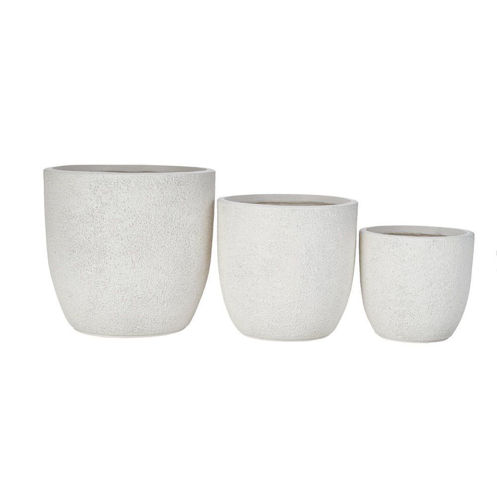 Matte MGO Outdoor Indoor Flower Pot Set, Round Concrete Stackable Planter with Drainage Holes and Rubber Plug price history on PriceWatchPro