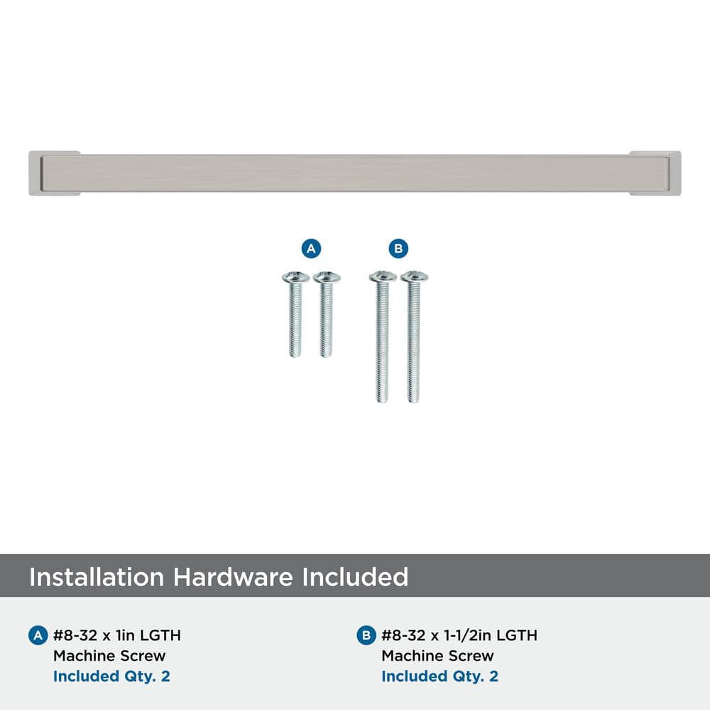 Satin Nickel Modern Cabinet Pull with Mounting Hardware