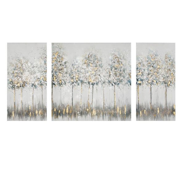 3 Pieces Framed Giclee Print Abstract Art Print 4 in. x 29 in.