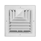 Everbilt 6 in. x 6 in. 3-Way Aluminum Square Ceiling Diffuser in White ...