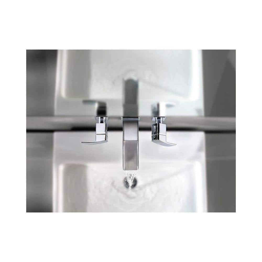 Kenzo Polished Chrome Wall Mount Bathroom Faucet with Lever Handles