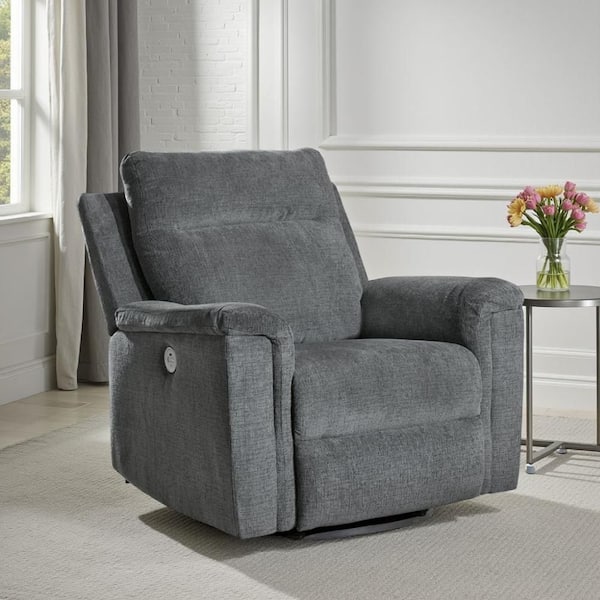 Jinu Gray Polyester and Soft Micro Chenille Power Lift Assist Recliner Chair
