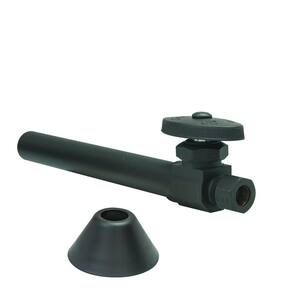 1/2 in. Sweat Inlet x 3/8 in. Comp Multi-Turn Straight Valve, 5 in. Ext & Bell Flange in Oil Rubbed Bronze