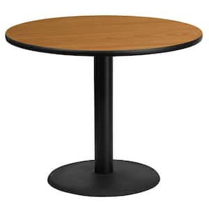 36 in. Round Natural Laminate Table Top with 24 in. Round Table Height Base