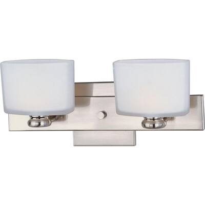 2 Light Frosted Glass Vanity Lighting Lighting The Home Depot