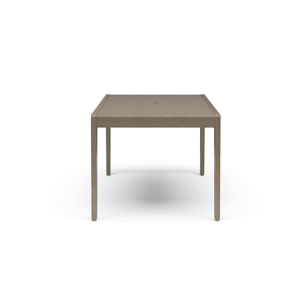 Gray Acacia Wood Outdoor Dining Set with Cushions, 6 Person