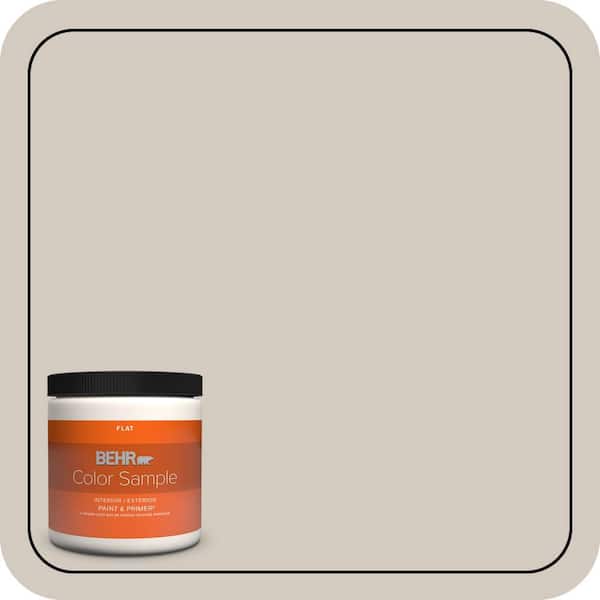 BEHR PREMIUM PLUS 8 oz. #N220-2 Ashen Tan Flat Interior/Exterior Paint & Primer Color Sample