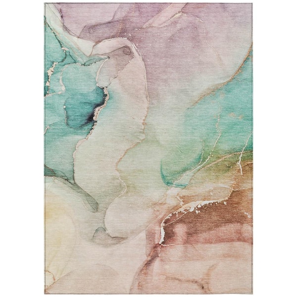 Chantille ACN521 Teal 3 ft. x 5 ft. Machine Washable Indoor/Outdoor Geometric Area Rug