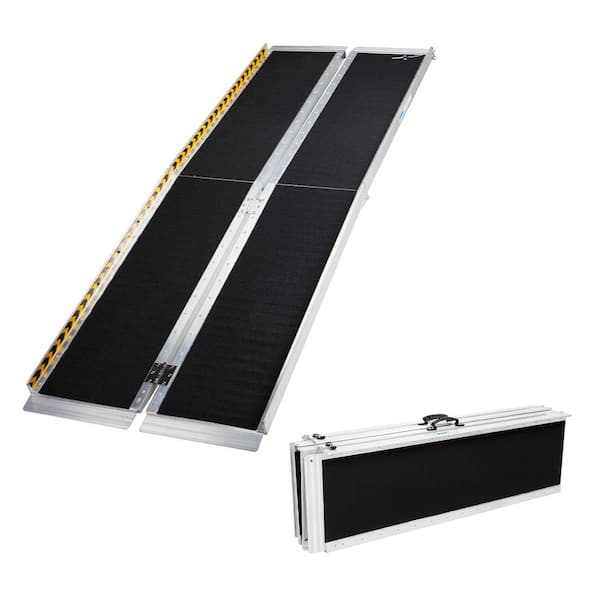 7 ft. Non-Skid Aluminum Folding Ramp Wheelchair Mobile Scooters Steps Home Stairs Doorways