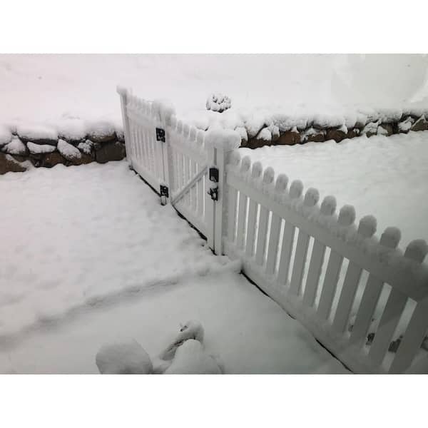 Weatherables Provincetown 4 ft. W x 3 ft. H White Vinyl Picket Fence Gate Kit