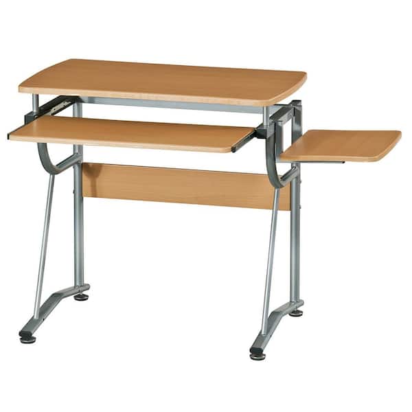 TECHNI MOBILI 43 in. Rectangular Cherry/Silver Computer Desk with