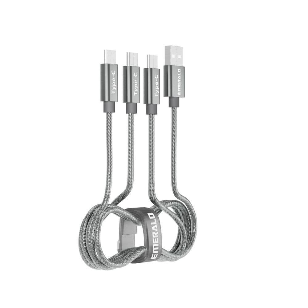 6Ft 3-in-1 Type C Braided Charging Cable Gray price history on PriceWatchPro
