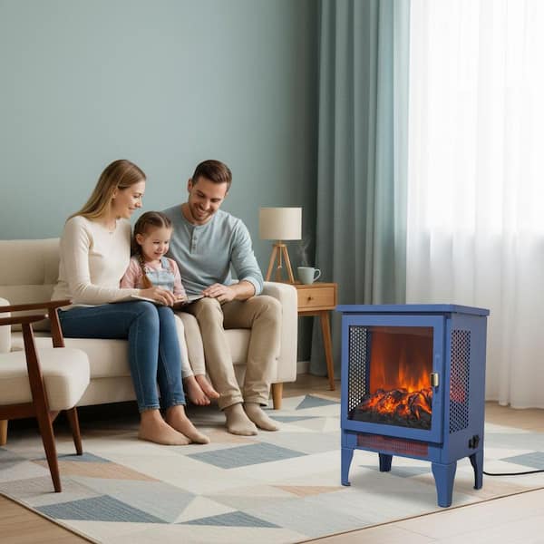 Runesay 23 in. 1400-Watt Aqua Blue 5000 BTU Freestanding Electric