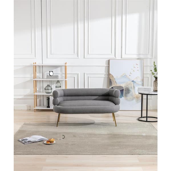 Round arm store loveseat