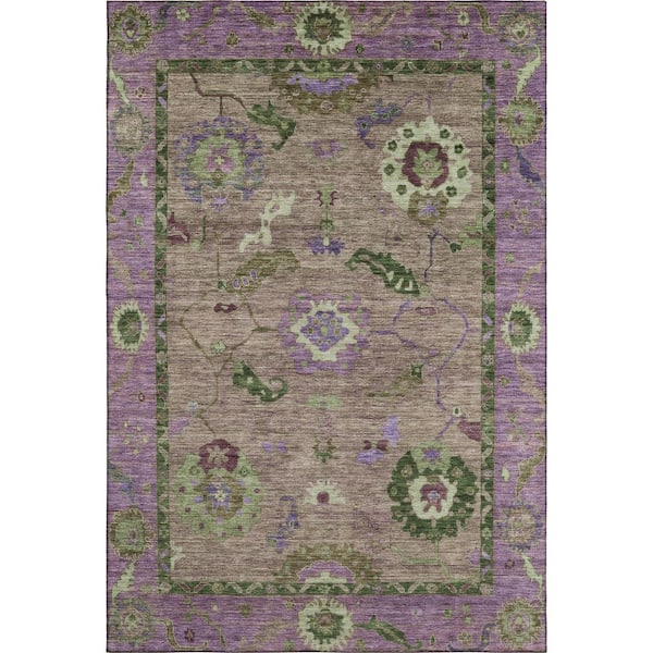 Mayfield Premium Machine Washable Abstract AMF2230 Brown 10 ft. x 14 ft. Area Rug