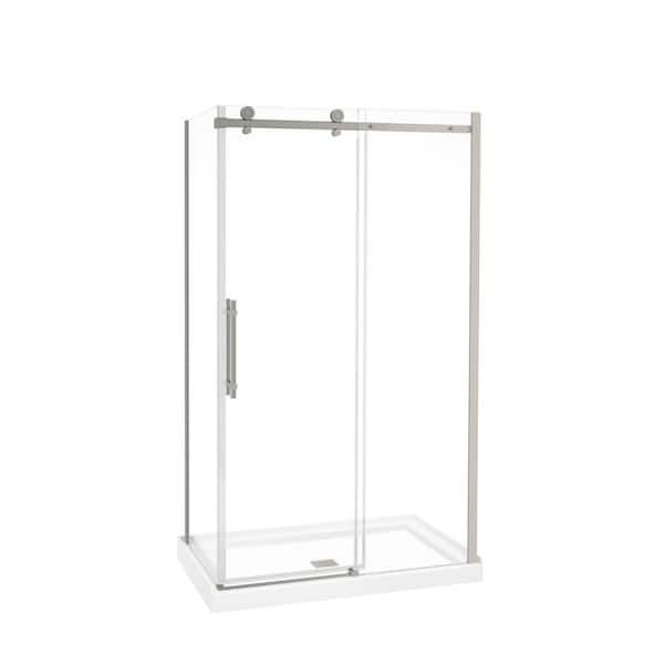 Odyssey SC 48 in. x 32 in. x 78 in. 8mm Sliding Shower Door for Corner Installation with Clear glass in Brushed Nickel