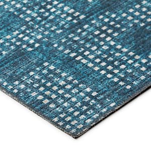 Eleanor Blue 9 ft. x 12 ft. Geometric Indoor/Outdoor Washable Area Rug