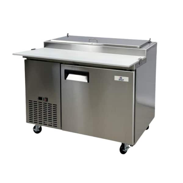 50 in. W 13.8 cu. ft. Commercial Pizza Prep Table Refrigerator Cooler in Stainless Steel