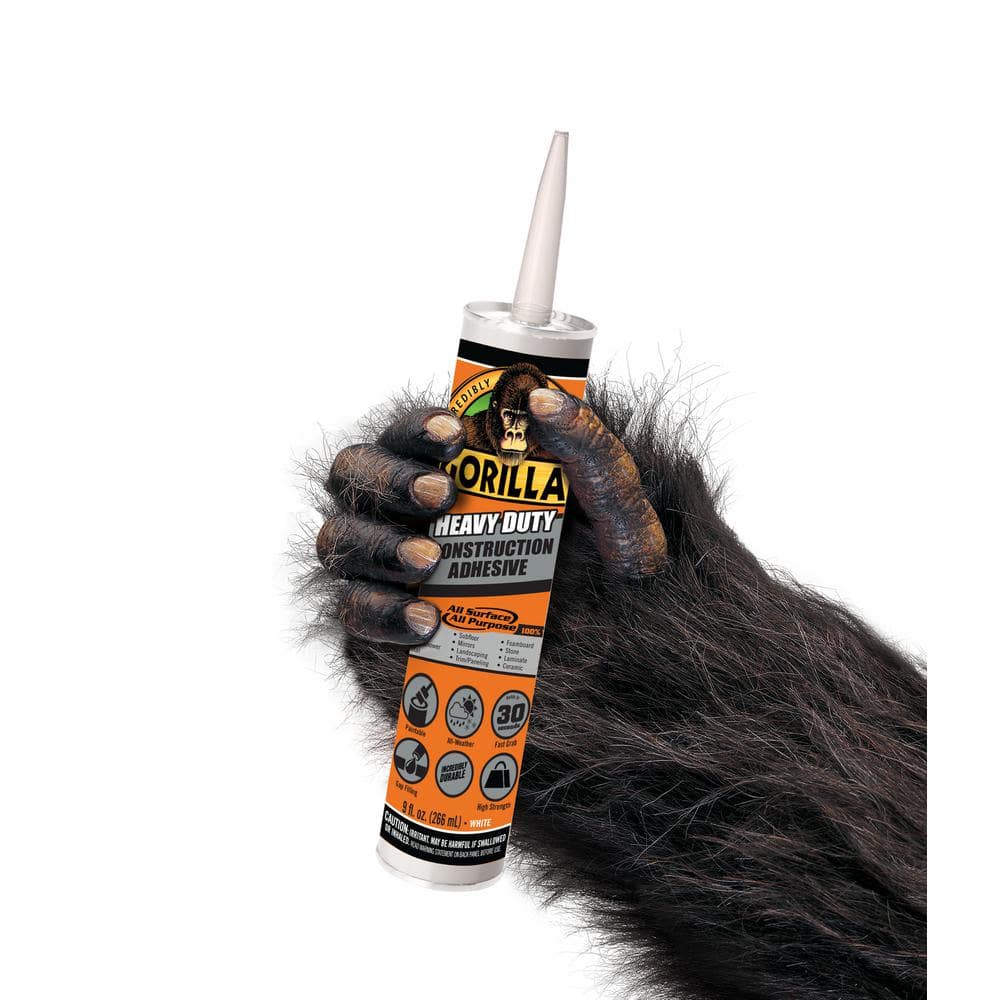 Gorilla Heavy Duty White Construction Adhesive 9 oz, 4 Pack
