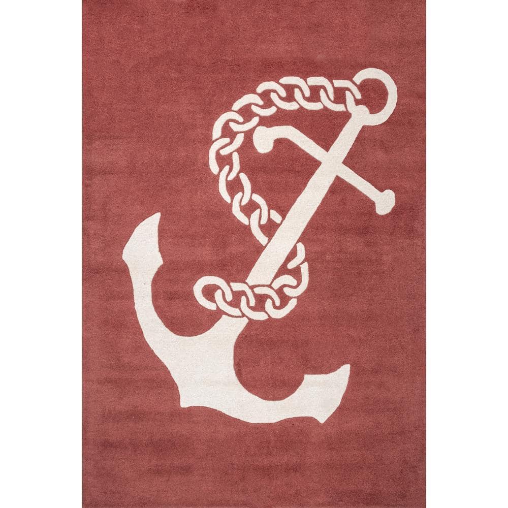 nuLOOM Nautical Anchor Rust 6 ft. x 9 ft. Indoor Area Rug MTVS41B609
