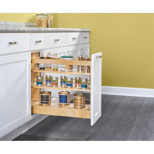 448WC8C - 8 Wall Pull-out Organizer w/ Adjustable Shelves for 12 Wall  Cabinet - Natural Maple