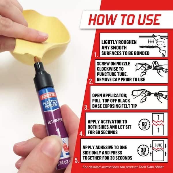 Super Glue 0.21 oz Plastic 2 Part Bonding All Plastic All Materials Clear Tubes (6 pack)