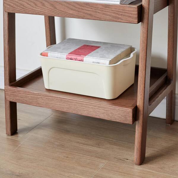 Tileon 17.72 in. W x 31.5 in. H x 12.6 in. D Oak 3-Tier Trapezoid