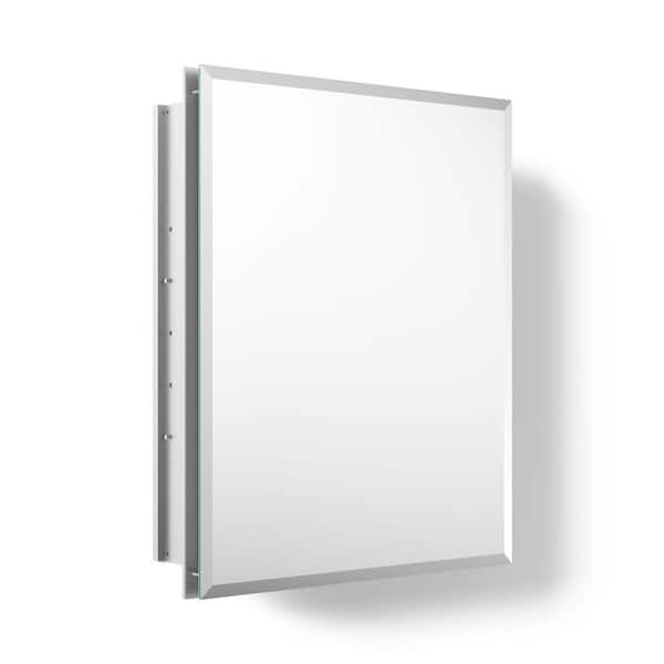 16 in. W x 20 in. H Single Door Recessed Medicine Cabinet with Mirror Interior