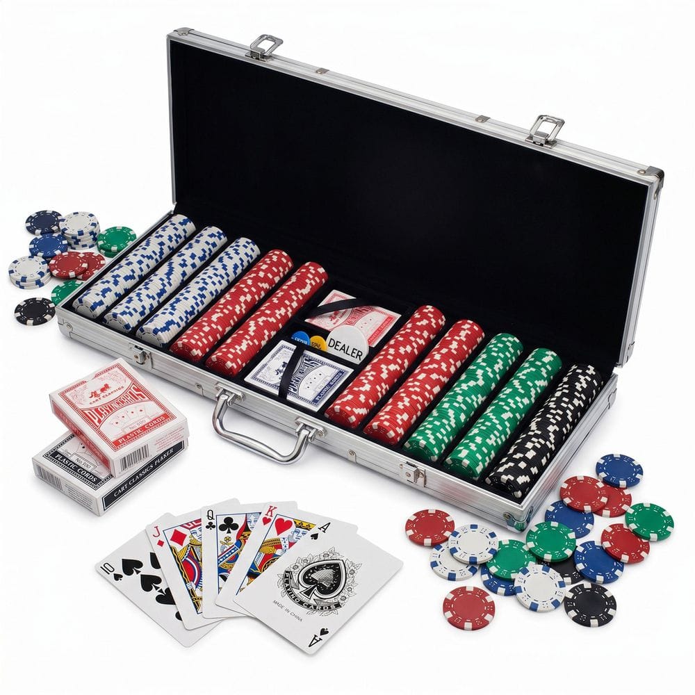 Bike Lane 500 Dice Style Poker Chip Set 690356XBU - The Home Depot