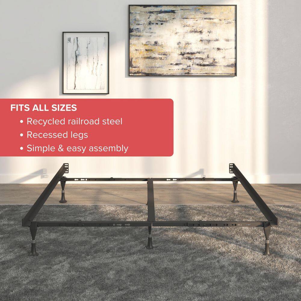 King Size Metal Lev-R-Lock Adjustable Bed Frame with Headboard