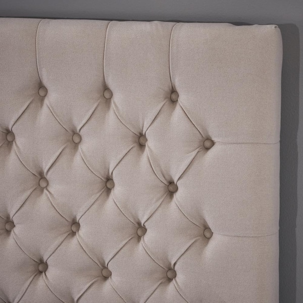 Noble House Adrianna 43.5 in. Natural Plain Button Tufted
