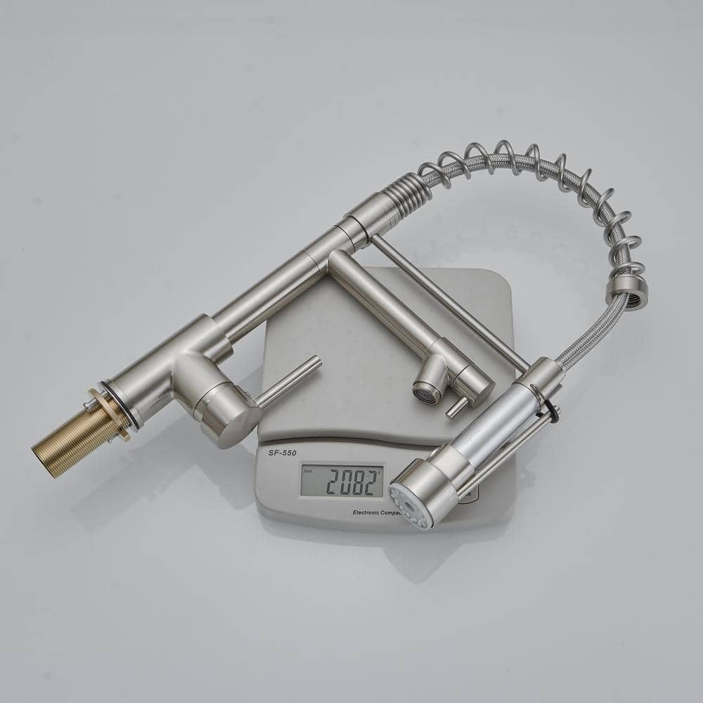 Brushed Nickel Single Handle Pull Down Kitchen Faucet