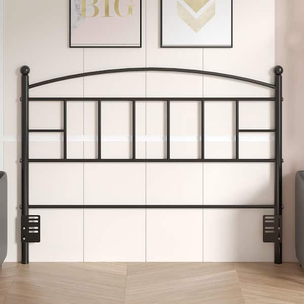 VECELO Modern Farmhouse Steel Black Full Headboard, Arching Design, 42.91 in. Tall, Easy Assembly, Metal Headboard for Bedroom
