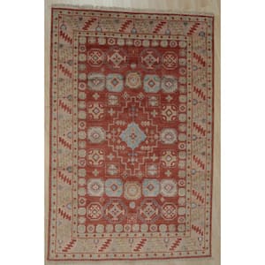 Rust 6 ft. x 9 ft. Hand-Knotted Wool Modern Knotted Area Rug