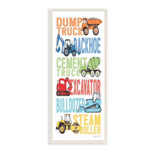 Stupell Industries Kid's Traditional Vehicles Bold Text by Stephanie Workman Marrott Unframed Print Abstract Wall Art 7 in. x 17 in.