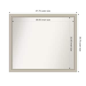 Romano Silver Narrow 41.75 in. x 35.75 in. Custom Non-Beveled Wood Framed Bathroom Vanity Wall Mirror