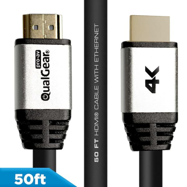 QualGear High Speed Long HDMI 2.0 Cable with Ethernet, 50 ft.