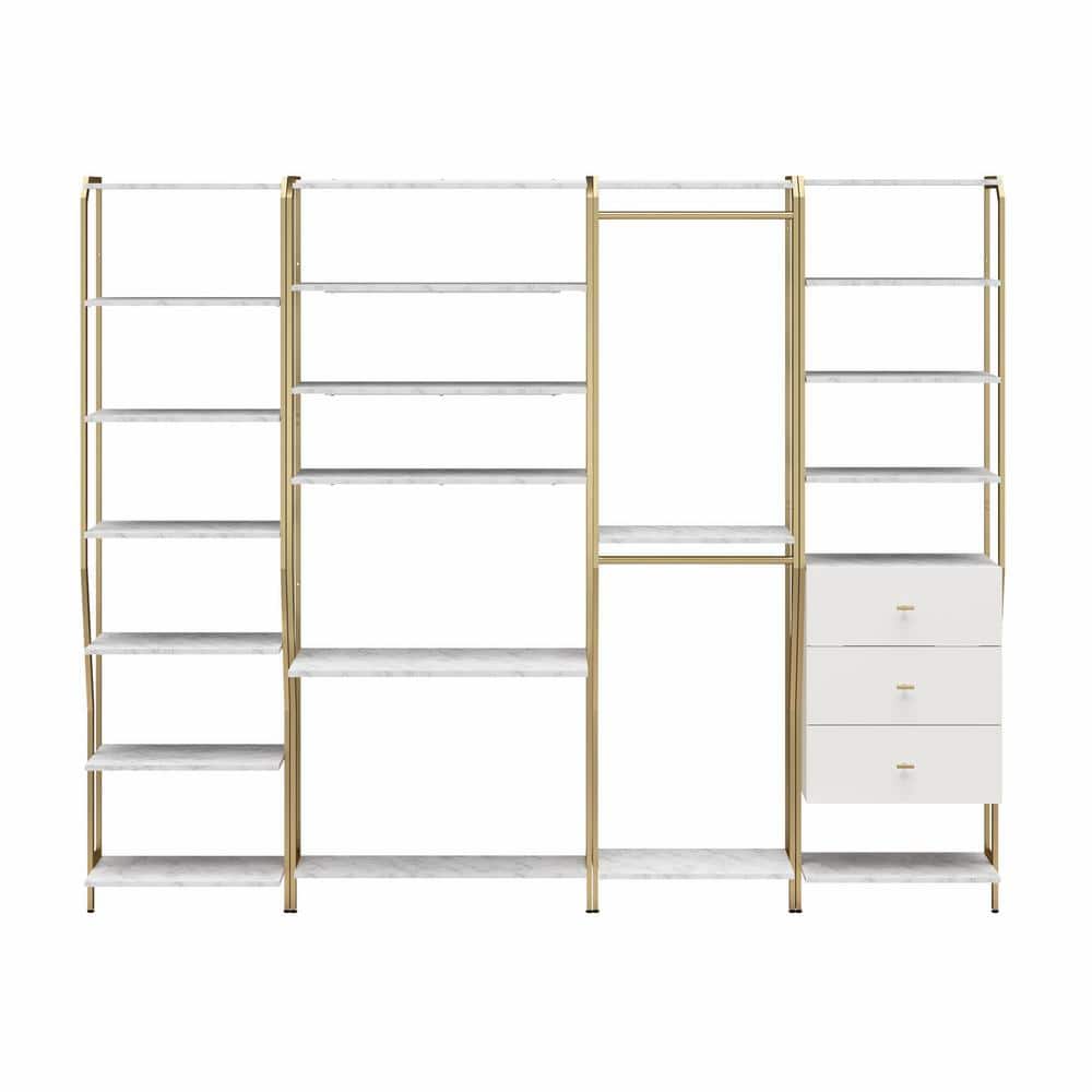 DHP Gwyneth Closet with Vanity in White and Gold