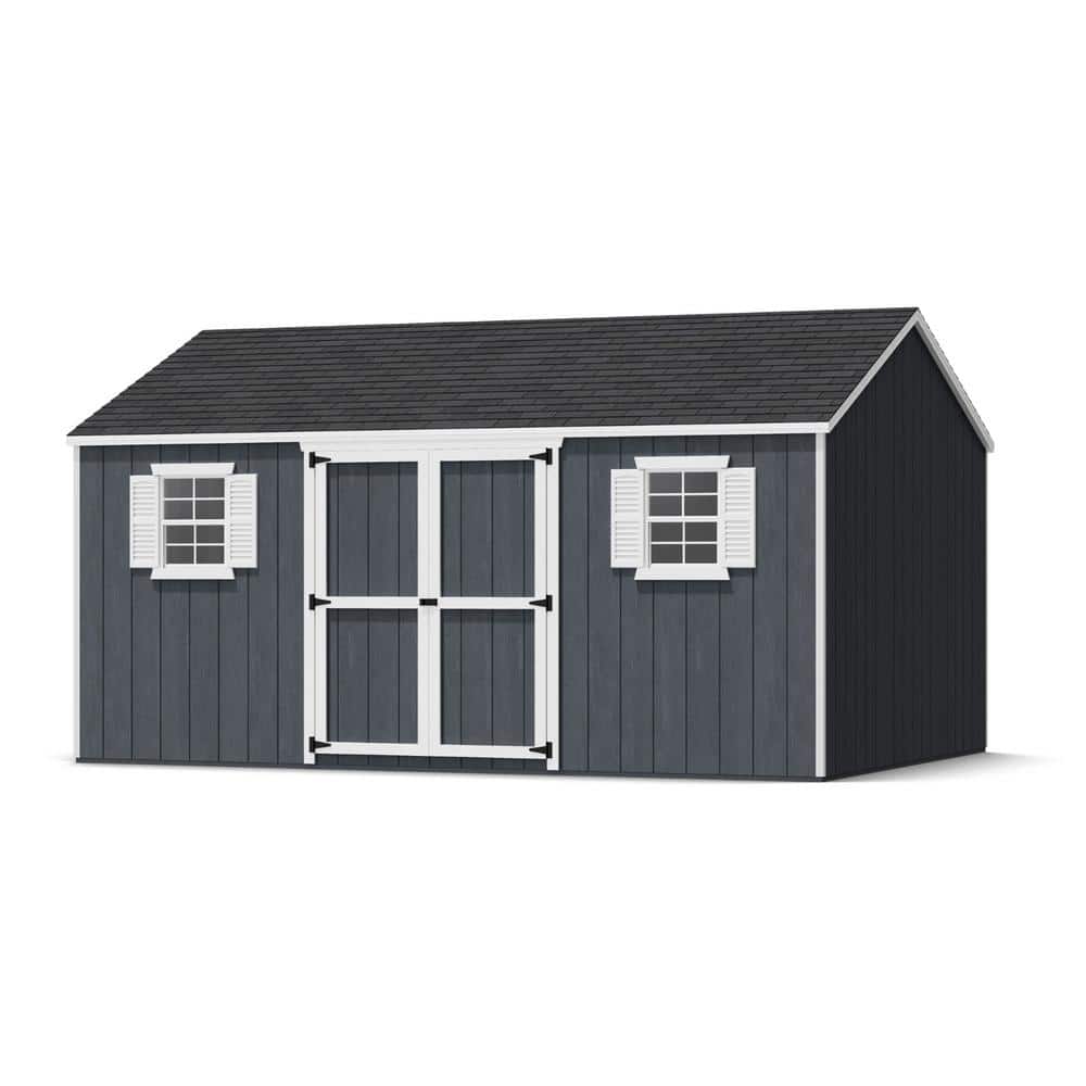12' x 16' Brown Wood Storage Shed with Windows and Floor