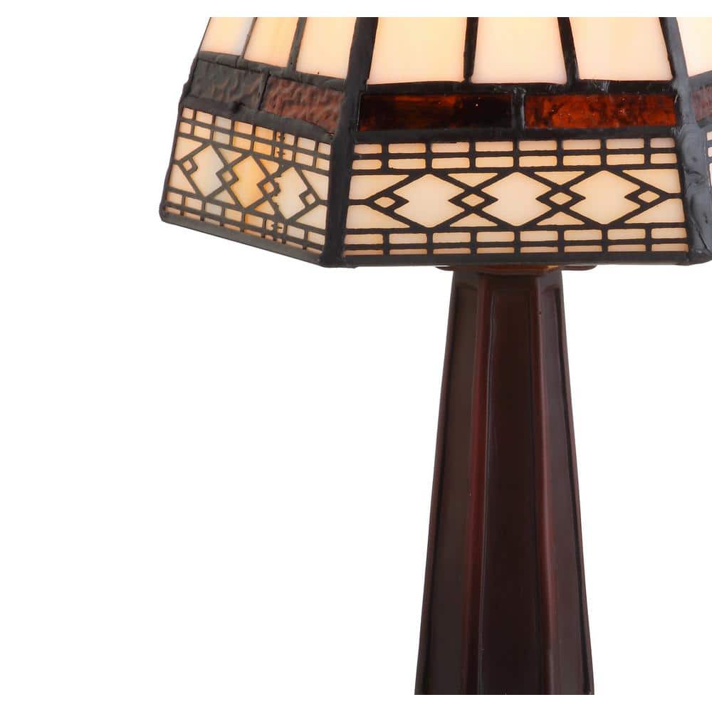 Carter 12" Bronze Stained Glass LED Table Lamp