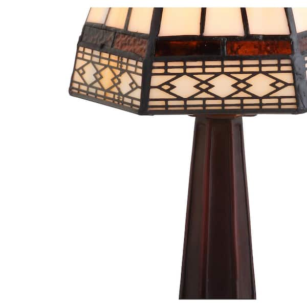 JONATHAN Y Carter Tiffany-Style 12 in. Bronze Table Lamp JYL8016A