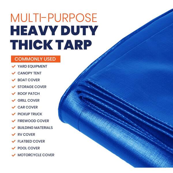 TARPCO SAFETY 8 ft. x 10 ft. Blue 10 Mil Heavy Duty Polyethylene 