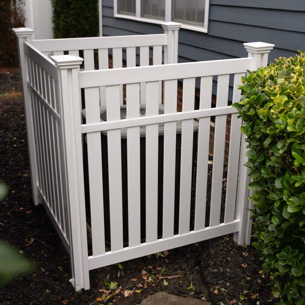 Hartford White Vinyl 4ft x 3.6ft No-Dig Privacy Screen Kit