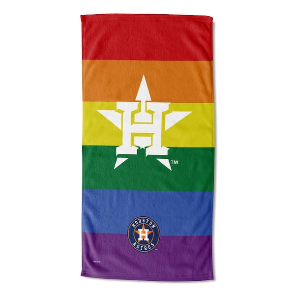 THE NORTHWEST GROUP MLB Multi-Color Astros Pride Series Printed Cotton/Polyester Blend Beach Towel