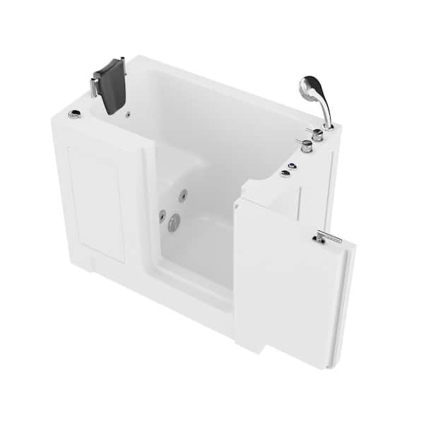 Universal Tubs Universal Collection 27 in. L x 47 in. W Whirlpool Jetted Bathtub with Right Drain in White with Fast Filling Faucet Set