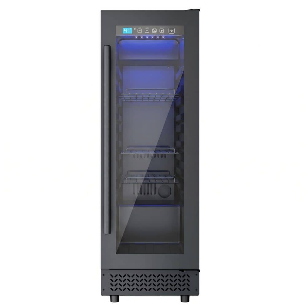 11.6 in. Wide, 22 cu. ft. capacity, Built-In Refrigerator, Single-Door Glass Beverage Cooler (Black)